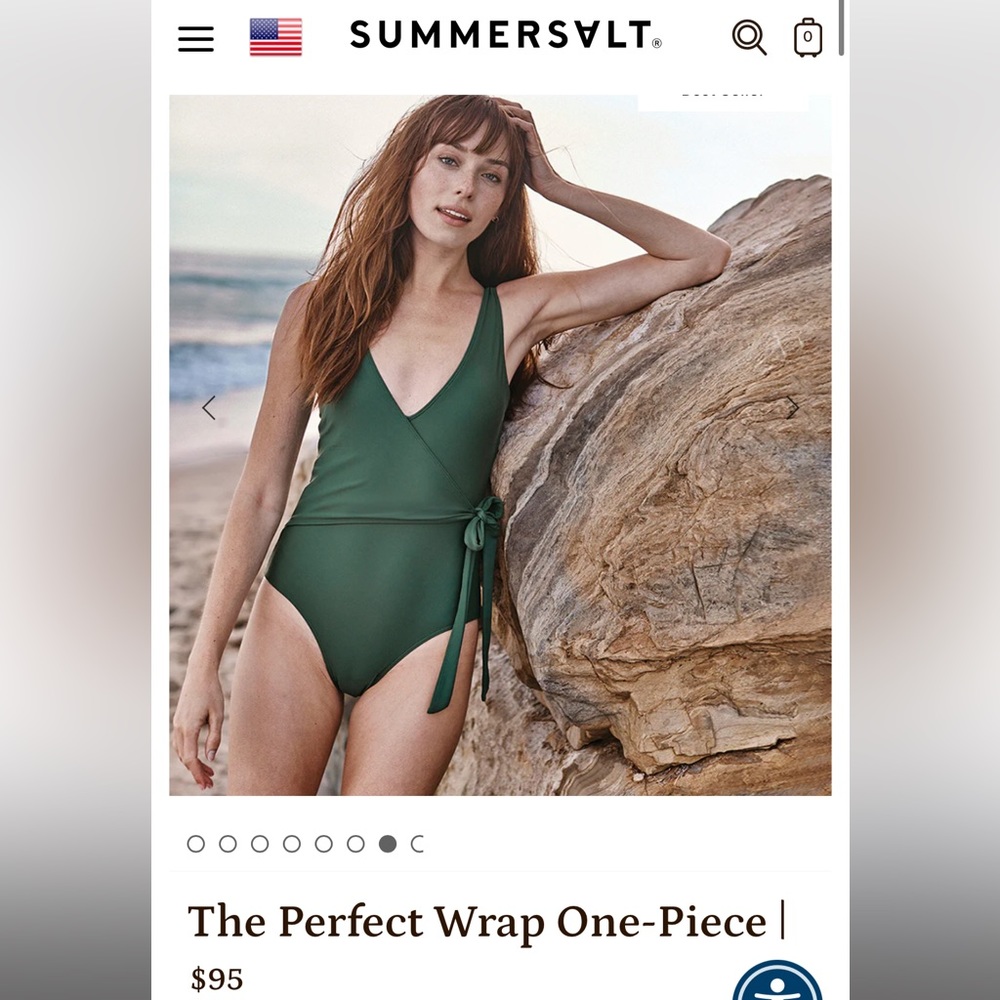 Olive green summer-salt wrap one piece